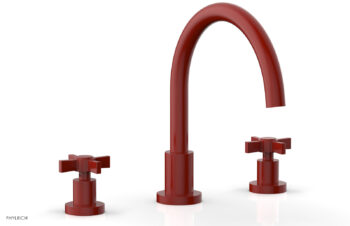 Phylrich BASIC Deck Tub Set - Blade Cross Handles D1137C - Red