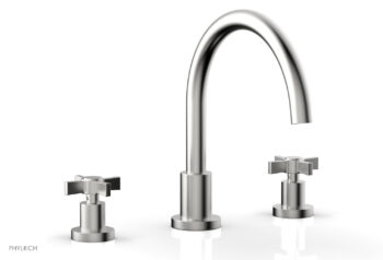 Phylrich BASIC Deck Tub Set - Blade Cross Handles D1137C - Satin Chrome