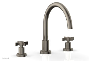 Phylrich BASIC Deck Tub Set - Blade Cross Handles D1137C - Pewter