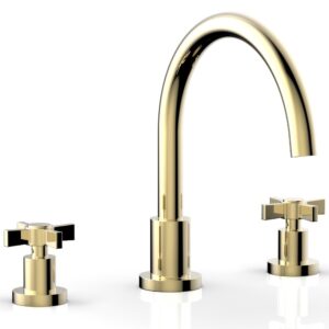 Phylrich BASIC Deck Tub Set – Blade Cross Handles D1137C – Polished Brass Uncoated