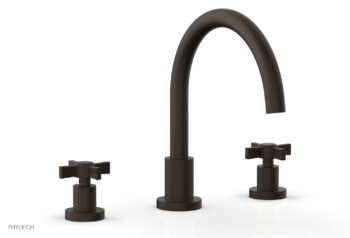 Phylrich BASIC Deck Tub Set - Blade Cross Handles D1137C - Antique Bronze