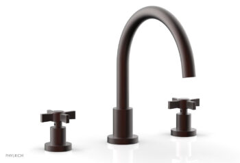 Phylrich BASIC Deck Tub Set - Blade Cross Handles D1137C - Weathered Copper