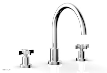 Phylrich BASIC Deck Tub Set - Blade Cross Handles D1137C - Polished Chrome
