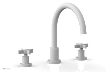 Phylrich BASIC Deck Tub Set - Blade Cross Handles D1137C - Satin White