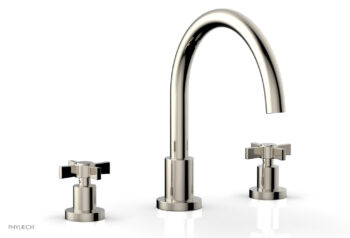 Phylrich BASIC Deck Tub Set - Blade Cross Handles D1137C - Polished Nickel