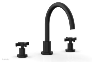 Phylrich BASIC Deck Tub Set - Blade Cross Handles D1137C - Matte Black