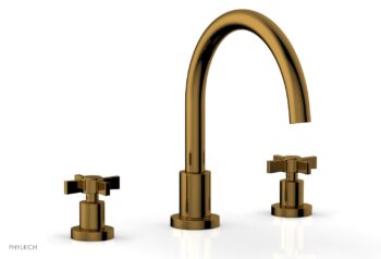 Phylrich BASIC Deck Tub Set - Blade Cross Handles D1137C - French Brass