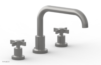 Phylrich BASIC Deck Tub Set - Blade Cross Handles D1139D - Satin Chrome