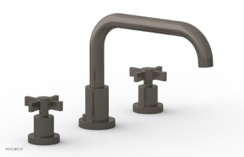 Phylrich BASIC Deck Tub Set - Blade Cross Handles D1139D - Pewter