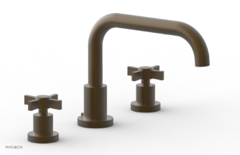 Phylrich BASIC Deck Tub Set - Blade Cross Handles D1139D - Old English Brass