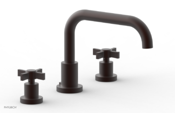 Phylrich BASIC Deck Tub Set - Blade Cross Handles D1139D - Weathered Copper