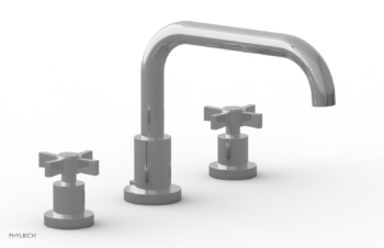 Phylrich BASIC Deck Tub Set - Blade Cross Handles D1139D - Polished Chrome
