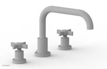 Phylrich BASIC Deck Tub Set - Blade Cross Handles D1139D - Satin White