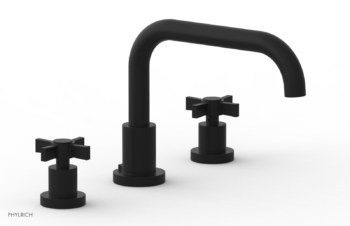 Phylrich BASIC Deck Tub Set - Blade Cross Handles D1139D - Matte Black