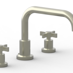 Phylrich BASIC Deck Tub Set – Blade Cross Handles D1139D – Satin Nickel