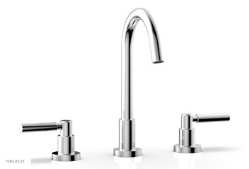 Phylrich BASIC Widespread Faucet, 10 1/2" High Spout, Lever Handles D130 - Polished Chrome