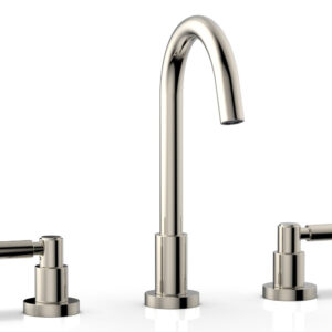 Phylrich BASIC Widespread Faucet, 10 1/2″ High Spout, Lever Handles D130 – Polished Nickel