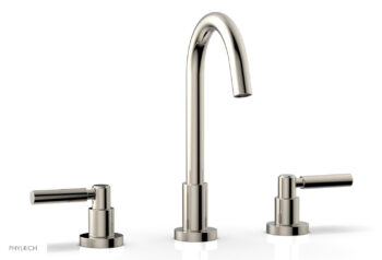 Phylrich BASIC Widespread Faucet, 10 1/2" High Spout, Lever Handles D130 - Polished Nickel