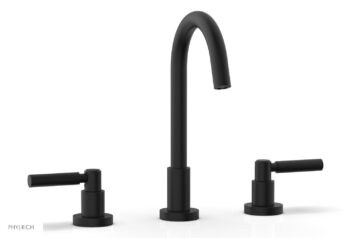 Phylrich BASIC Widespread Faucet, 10 1/2" High Spout, Lever Handles D130 - Matte Black