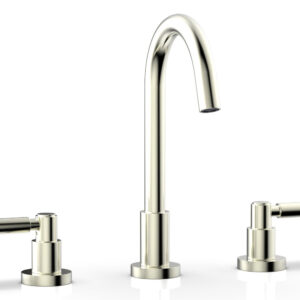 Phylrich BASIC Widespread Faucet, 10 1/2″ High Spout, Lever Handles D130 – Satin Nickel