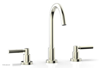 Phylrich BASIC Widespread Faucet, 10 1/2" High Spout, Lever Handles D130 - Satin Nickel