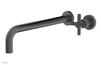 Phylrich Basic 12" Single Handle Wall Lavatory Set - Cross Handle D131-17 - Gun Metal