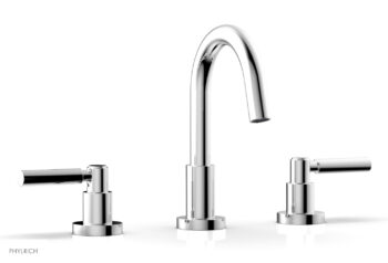 Phylrich BASIC Widespread Faucet, 8 1/2" High Spout, Lever Handles D131 - Polished Chrome