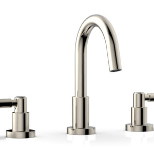 Phylrich BASIC Widespread Faucet, 8 1/2″ High Spout, Lever Handles D131 – Polished Nickel