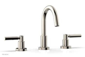 Phylrich BASIC Widespread Faucet, 8 1/2" High Spout, Lever Handles D131 - Polished Nickel