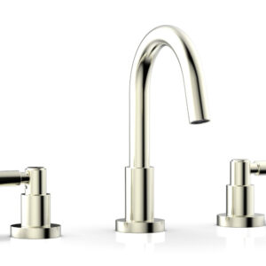 Phylrich BASIC Widespread Faucet, 8 1/2″ High Spout, Lever Handles D131 – Satin Nickel