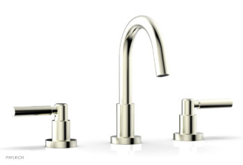 Phylrich BASIC Widespread Faucet, 8 1/2" High Spout, Lever Handles D131 - Satin Nickel