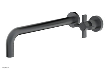 Phylrich Basic 12" Single Handle Wall Lavatory Set - Cross Handle D132-17 - Gun Metal