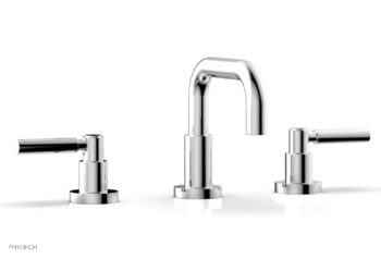 Phylrich BASIC Widespread Faucet, 6 3/8" High Spout, Lever Handles D132 - Polished Chrome