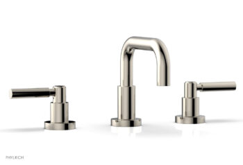 Phylrich BASIC Widespread Faucet, 6 3/8" High Spout, Lever Handles D132 - Polished Nickel
