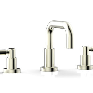 Phylrich BASIC Widespread Faucet, 6 3/8″ High Spout, Lever Handles D132 – Satin Nickel