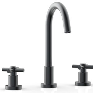 Phylrich BASIC Widespread Faucet, 10 1/2″ High Spout, Tubular Cross Handles D134 – Gun Metal