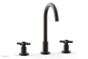 Phylrich BASIC Widespread Faucet, 10 1/2" High Spout, Tubular Cross Handles D134 - Oil Rubbed Bronze