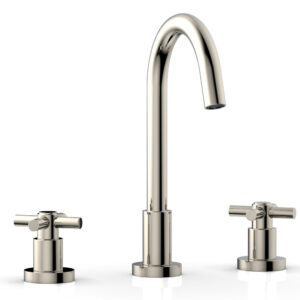 Phylrich BASIC Widespread Faucet, 10 1/2″ High Spout, Tubular Cross Handles D134 – Polished Nickel