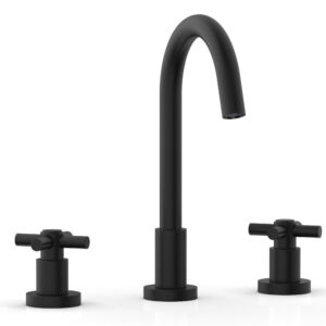 Phylrich BASIC Widespread Faucet, 10 1/2″ High Spout, Tubular Cross Handles D134 – Matte Black