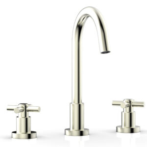 Phylrich BASIC Widespread Faucet, 10 1/2″ High Spout, Tubular Cross Handles D134 – Satin Nickel