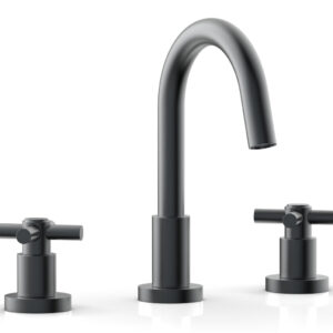 Phylrich BASIC Widespread Faucet, 8 1/2″ High Spout, Tubular Cross Handles D135 – Gun Metal