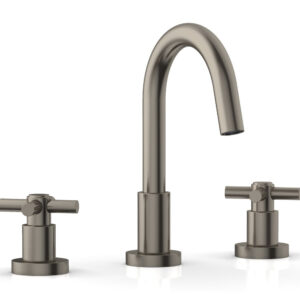 Phylrich BASIC Widespread Faucet, 8 1/2″ High Spout, Tubular Cross Handles D135 – Pewter