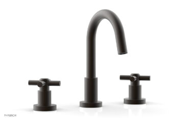 Phylrich BASIC Widespread Faucet, 8 1/2" High Spout, Tubular Cross Handles D135 - Oil Rubbed Bronze