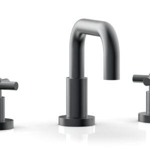 Phylrich BASIC Widespread Faucet, 6 3/8″ High Spout, Tubular Cross Handles D136 – Gun Metal