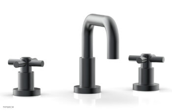 Phylrich BASIC Widespread Faucet, 6 3/8" High Spout, Tubular Cross Handles D136 - Gun Metal