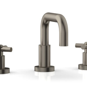 Phylrich BASIC Widespread Faucet, 6 3/8″ High Spout, Tubular Cross Handles D136 – Pewter
