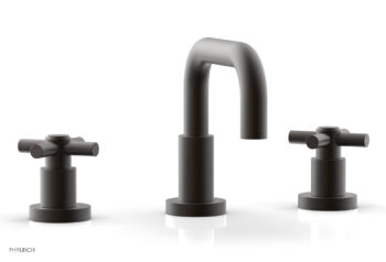 Phylrich BASIC Widespread Faucet, 6 3/8" High Spout, Tubular Cross Handles D136 - Oil Rubbed Bronze