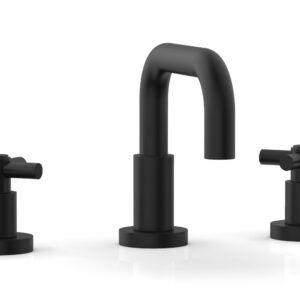 Phylrich BASIC Widespread Faucet, 6 3/8″ High Spout, Tubular Cross Handles D136 – Matte Black