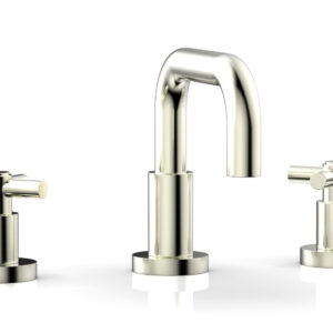 Phylrich BASIC Widespread Faucet, 6 3/8″ High Spout, Tubular Cross Handles D136 – Satin Nickel
