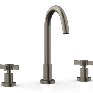 Phylrich BASIC Widespread Faucet, 10 1/2″ High Spout, Blade Cross Handles D137 – Pewter